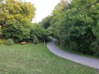 Park with a trail and trees in Langstaff, Richmond Hill, Ontario